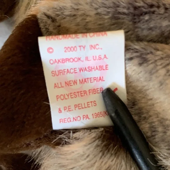 NWT Beanie Baby Ty Howl Wolf 2000 Retired Vintage Brown Gray Playful Dog - Picture 11 of 15